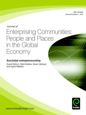 cover image of Journal of Enterprising Communities: People and Places in the Global Economy, Volume 4, Issue 1